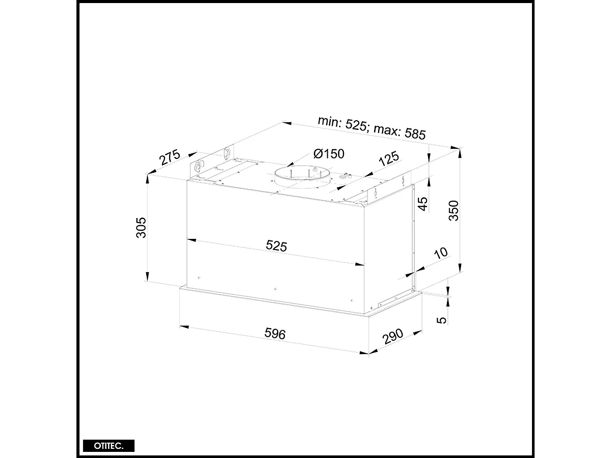 Hotte Casquette Aspirante Silencieuse - 60 cm - 525 m3/h - LOTEO - Blanc