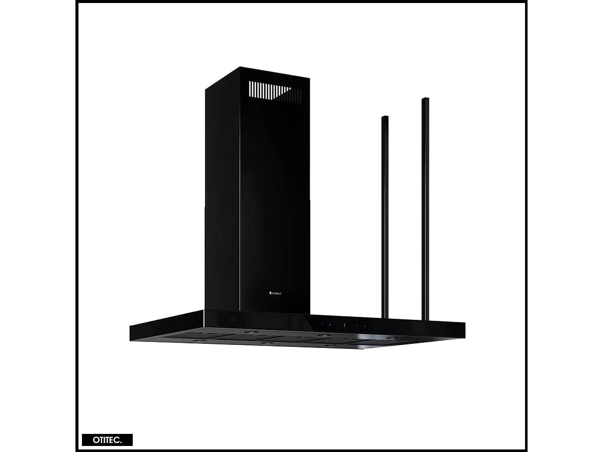 Hotte Îlot Aspirante Silencieuse - 120 cm - 725 m3/h - NOELIA - Noir