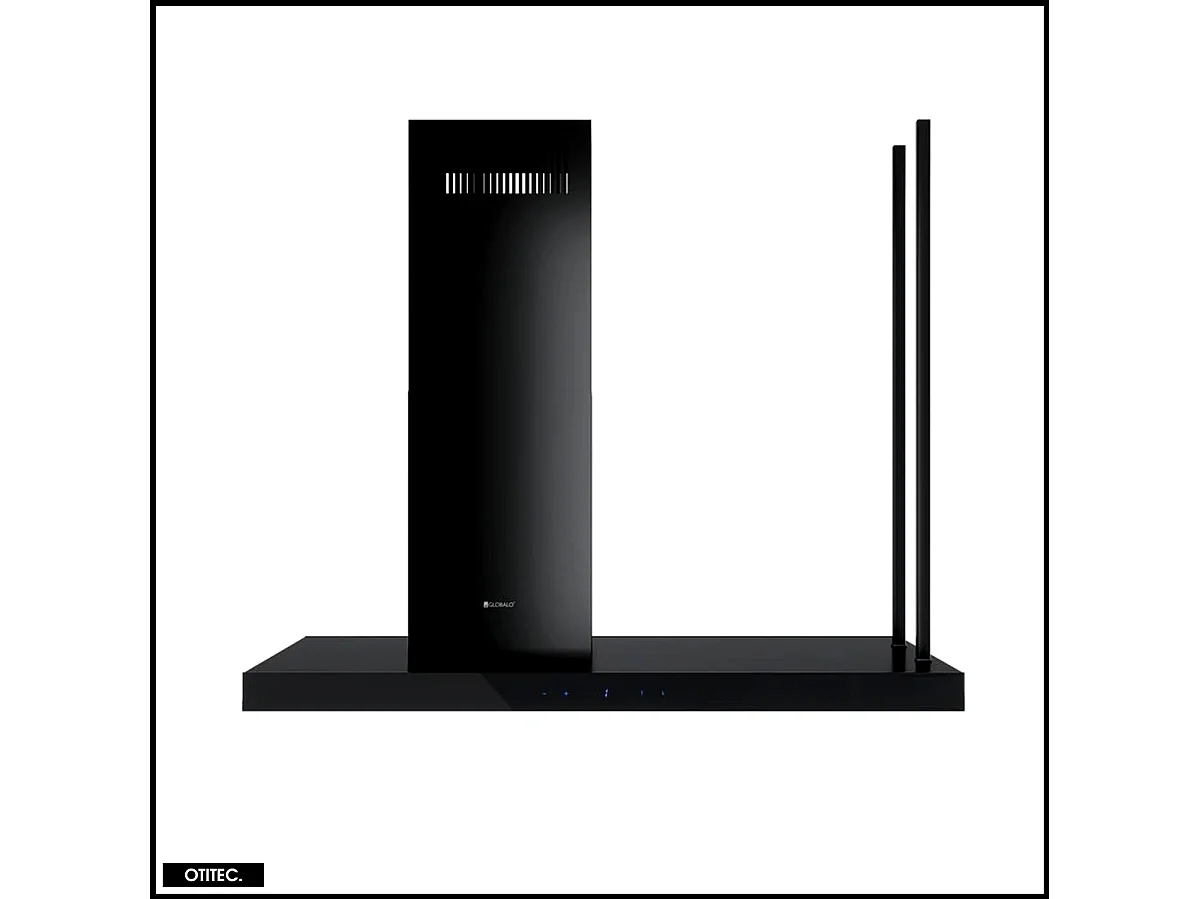 Hotte Îlot Aspirante Silencieuse - 120 cm - 725 m3/h - NOELIA - Noir