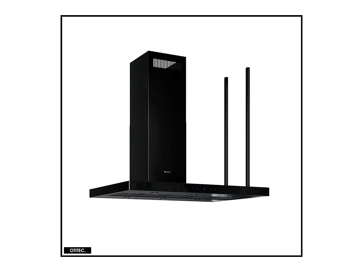 Hotte Îlot Aspirante Silencieuse - 120 cm - 725 m3/h - NOELIA - Noir
