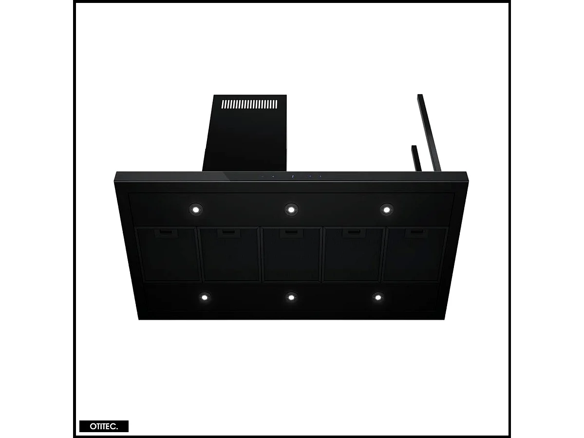 Hotte Îlot Aspirante Silencieuse - 120 cm - 725 m3/h - NOELIA - Noir