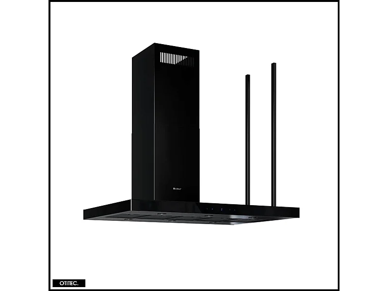 Hotte Îlot Aspirante Silencieuse - 120 cm - 725 m3/h - NOELIA - Noir