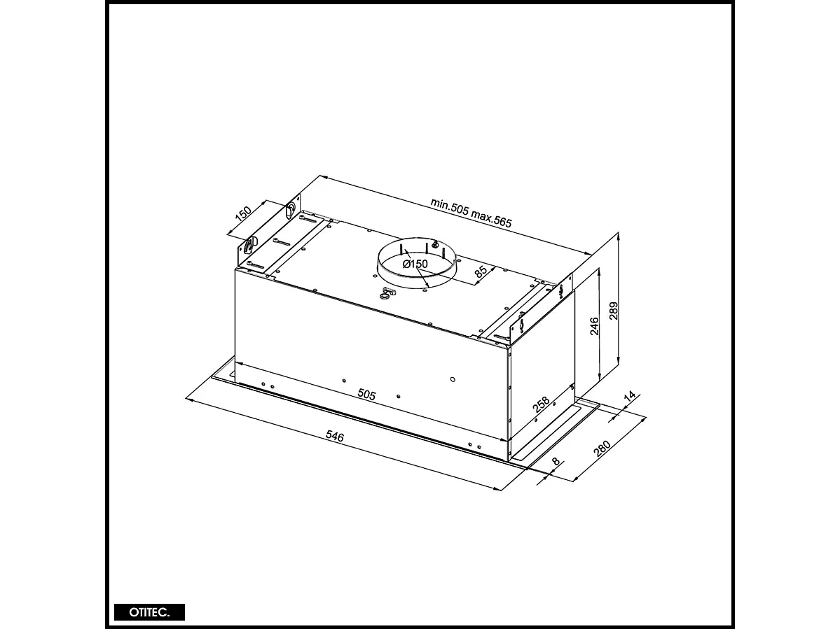 Hotte Casquette Aspirante Silencieuse - 60 cm - 575 m3/h - AGENDERO - Blanc