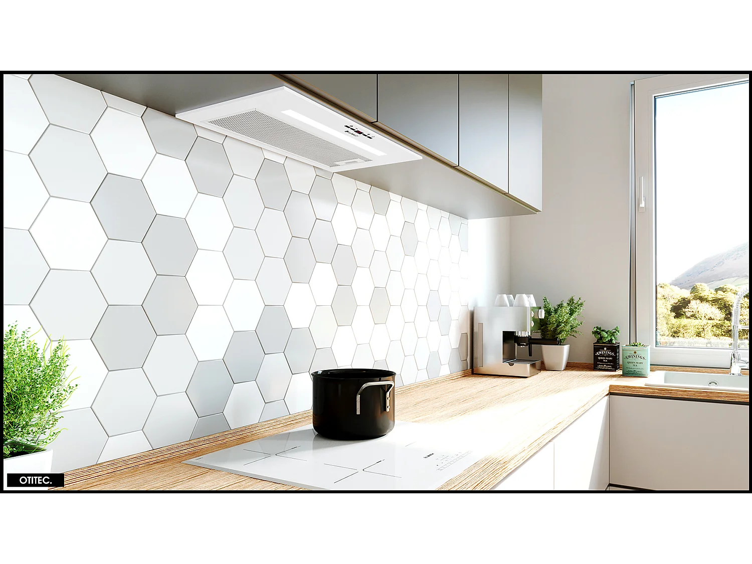 Hotte Casquette Aspirante Silencieuse - 60 cm - 575 m3/h - AGENDERO - Blanc