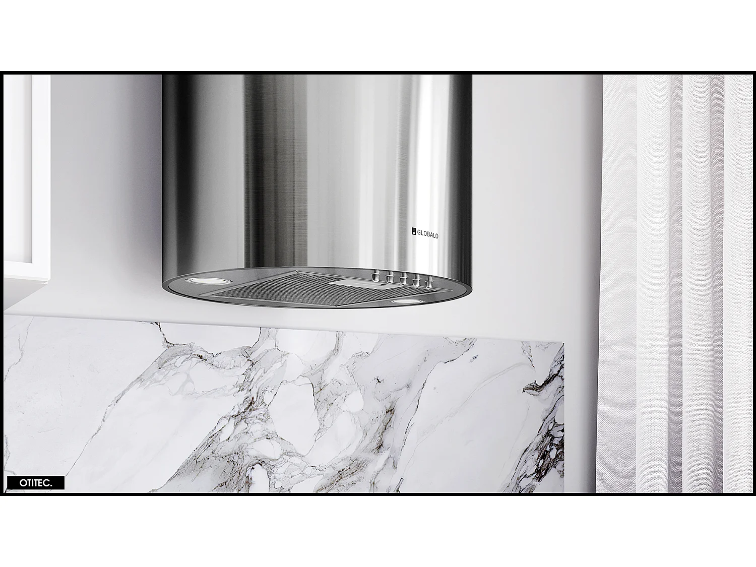 Hotte Murale Aspirante Silencieuse - 39 cm - 570 m3/h - LOBELIO - Inox