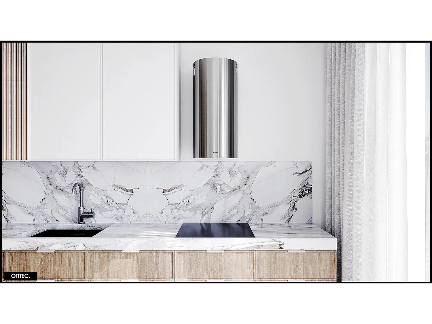 Hotte Murale Aspirante Silencieuse - 39 cm - 570 m3/h - LOBELIO - Inox