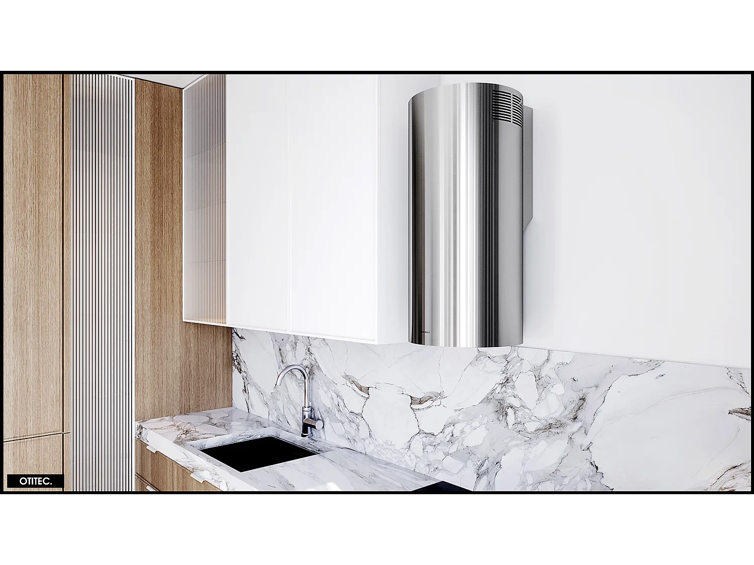 Hotte Murale Aspirante Silencieuse - 39 cm - 570 m3/h - LOBELIO - Inox