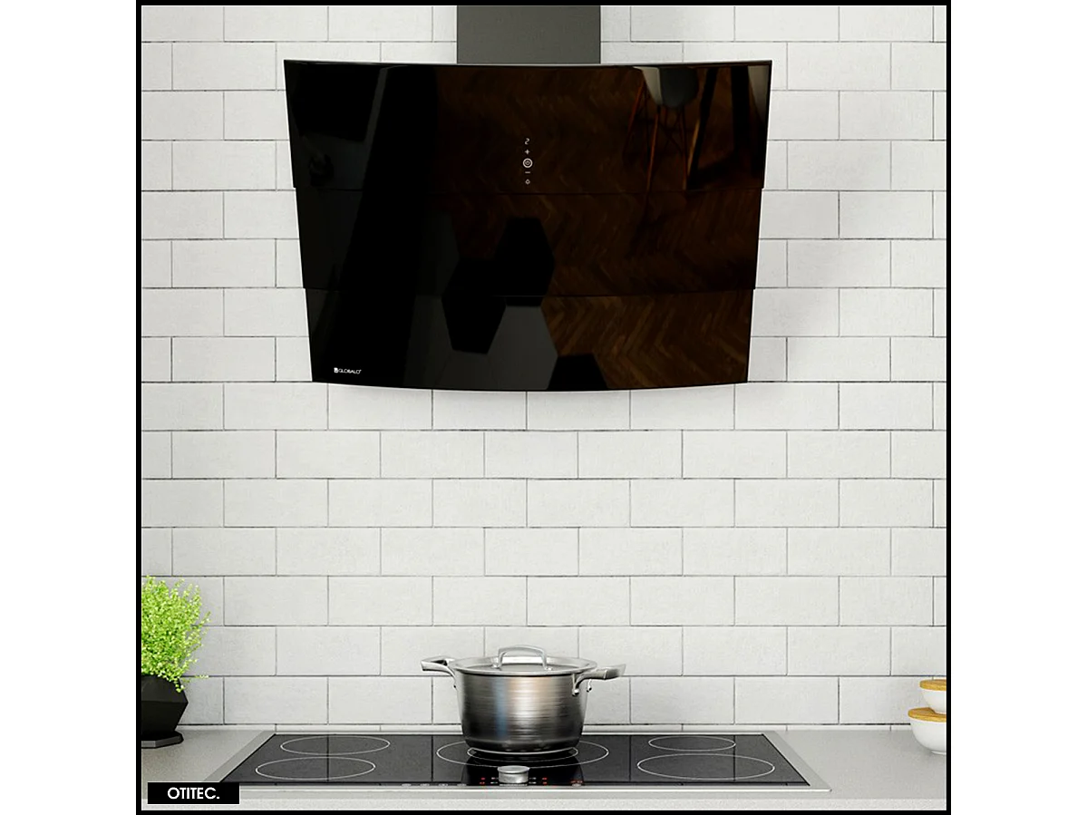 Hotte Murale Aspirante Silencieuse - 75 cm - 720 m3/h - VINTIO - Noir