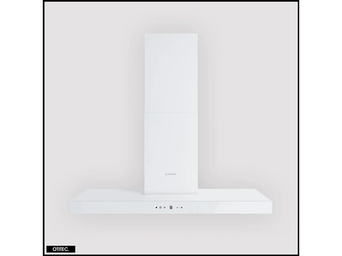 Hotte Murale Aspirante Silencieuse - 90 cm - 608 m3/h - LONATIO - Blanc