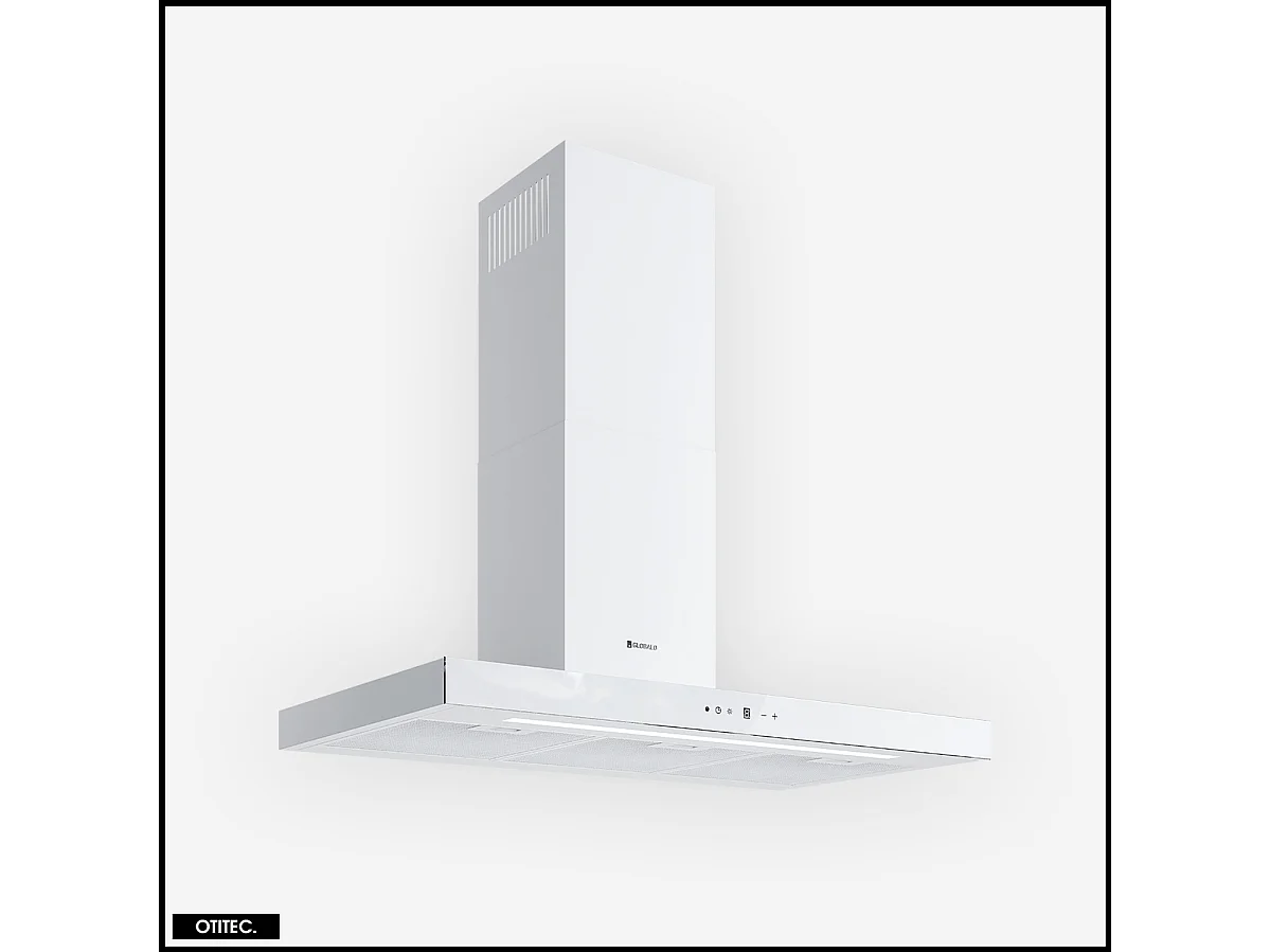 Hotte Murale Aspirante Silencieuse - 90 cm - 608 m3/h - LONATIO - Blanc