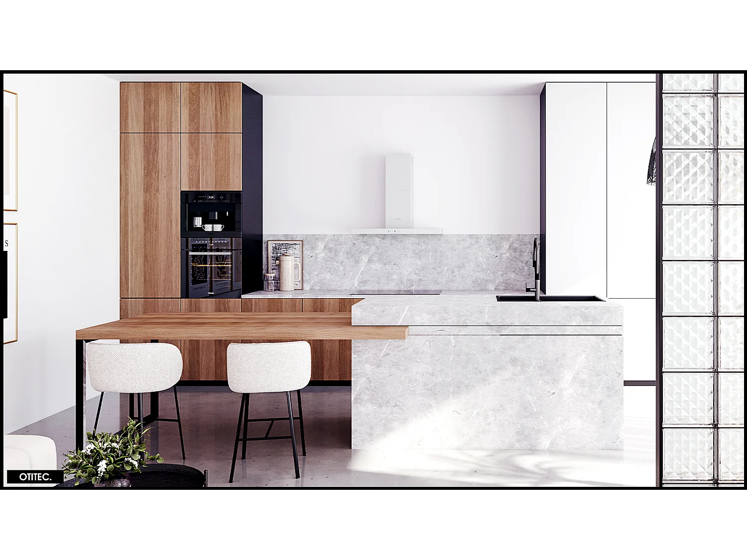 Hotte Murale Aspirante Silencieuse - 90 cm - 608 m3/h - LONATIO - Blanc