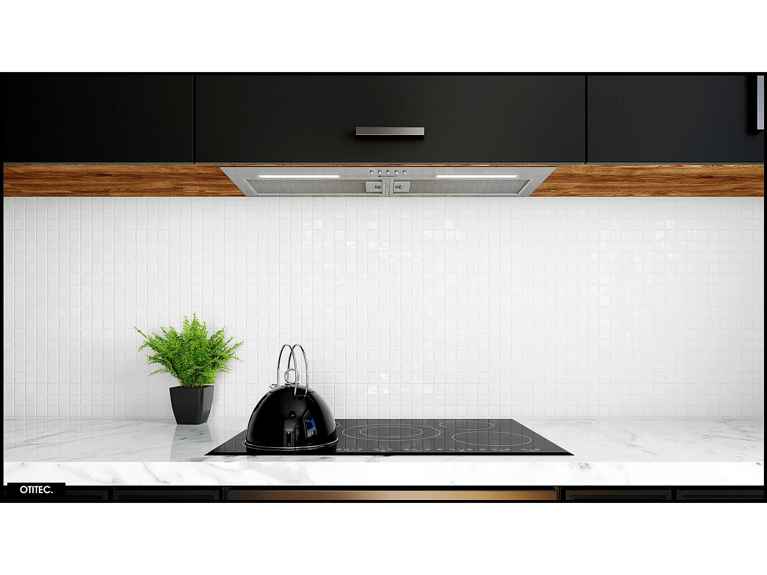 Hotte Casquette Aspirante Silencieuse - 80 cm - 330 m3/h - HADARIO - Inox