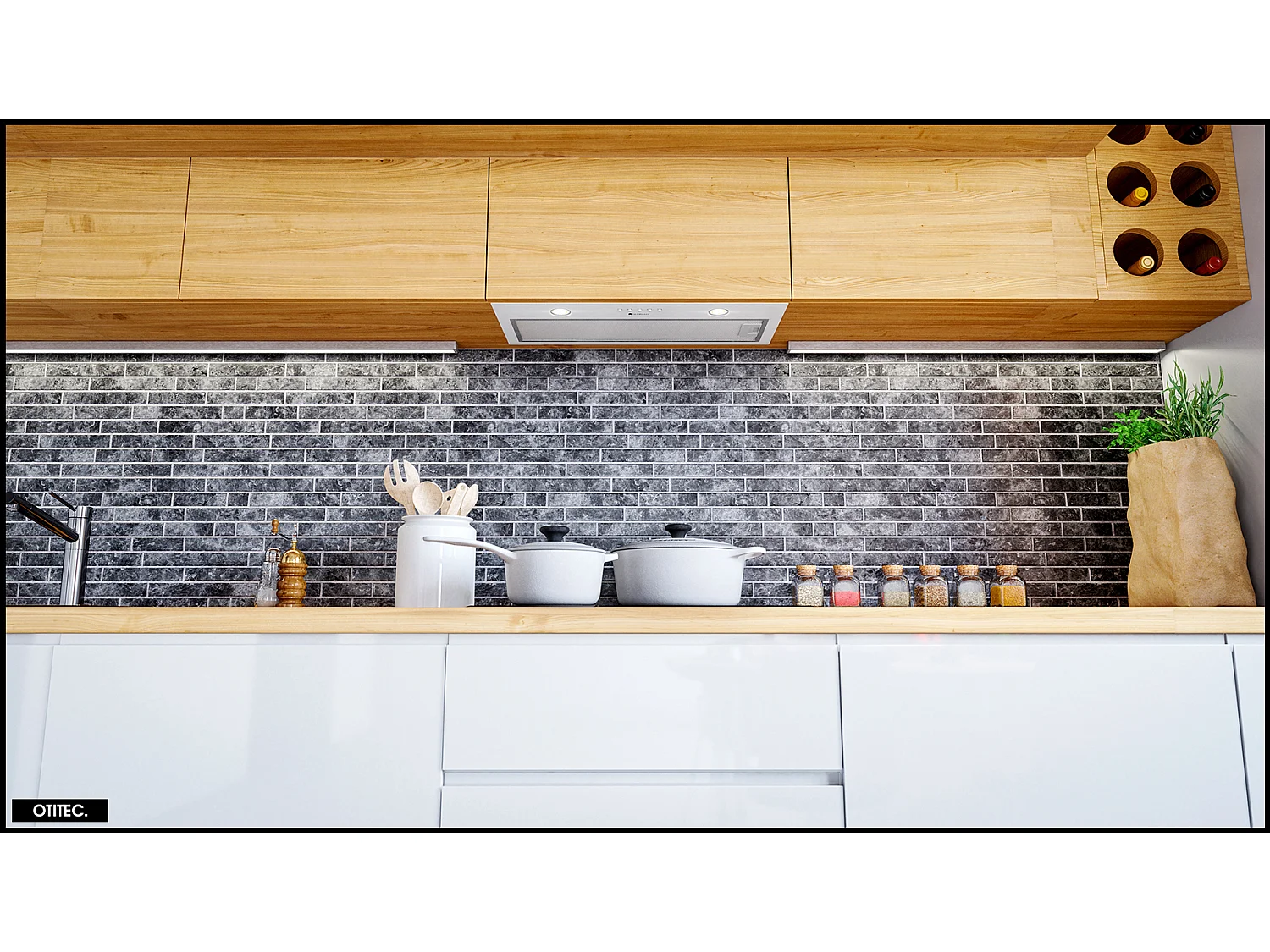 Hotte Casquette Aspirante Silencieuse - 60 cm - 320 m3/h - DELICO - Blanc