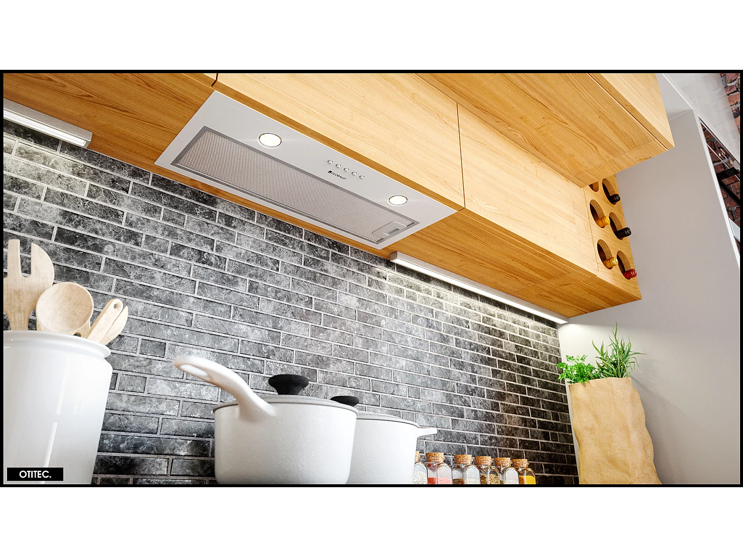 Hotte Casquette Aspirante Silencieuse - 60 cm - 320 m3/h - DELICO - Blanc