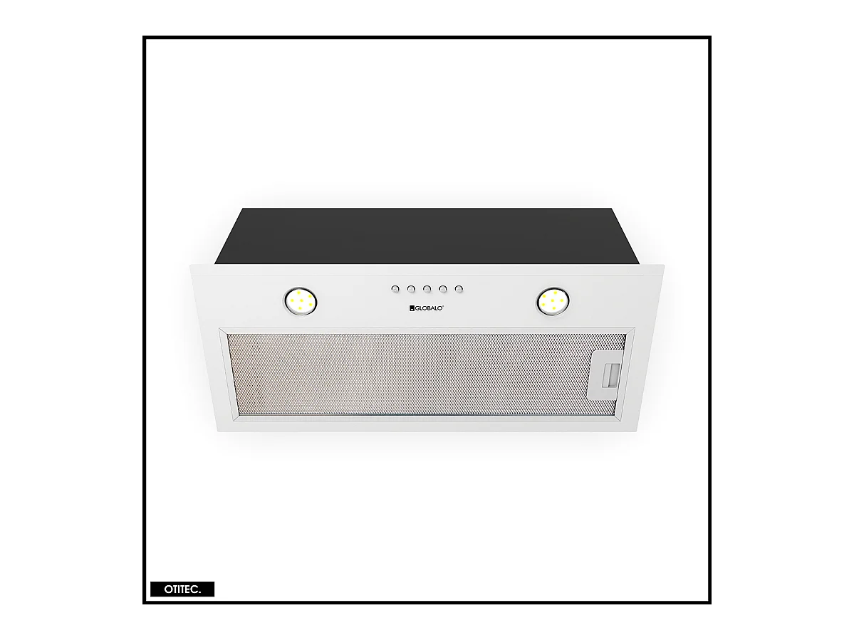 Hotte Casquette Aspirante Silencieuse - 60 cm - 320 m3/h - DELICO - Blanc