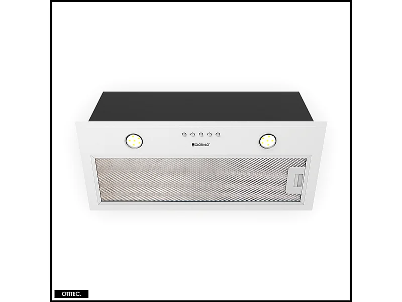 Hotte Casquette Aspirante Silencieuse - 60 cm - 320 m3/h - DELICO - Blanc