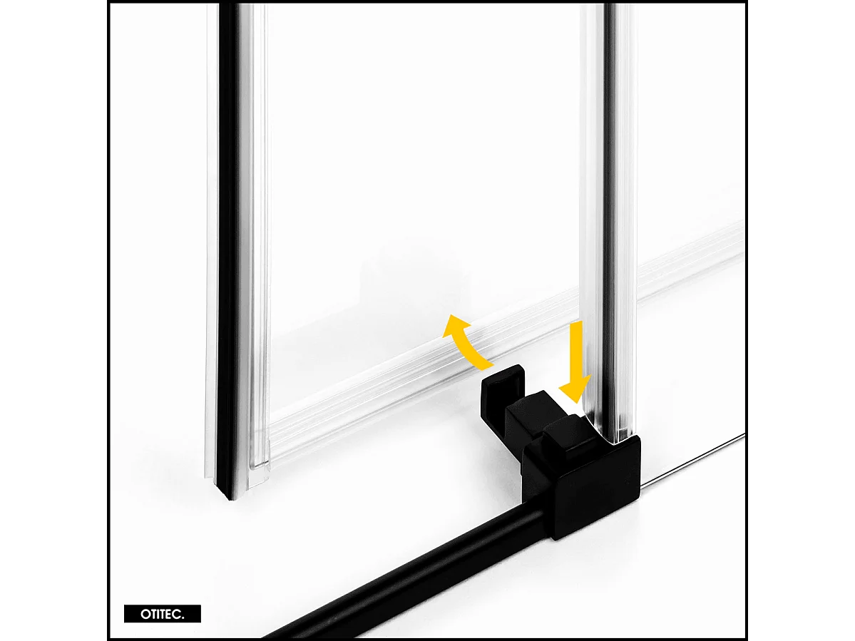 Porte de Douche Coulissante avec Paroi Latérale - 100 x 90 x 200 - NOIR MAT - PRIME