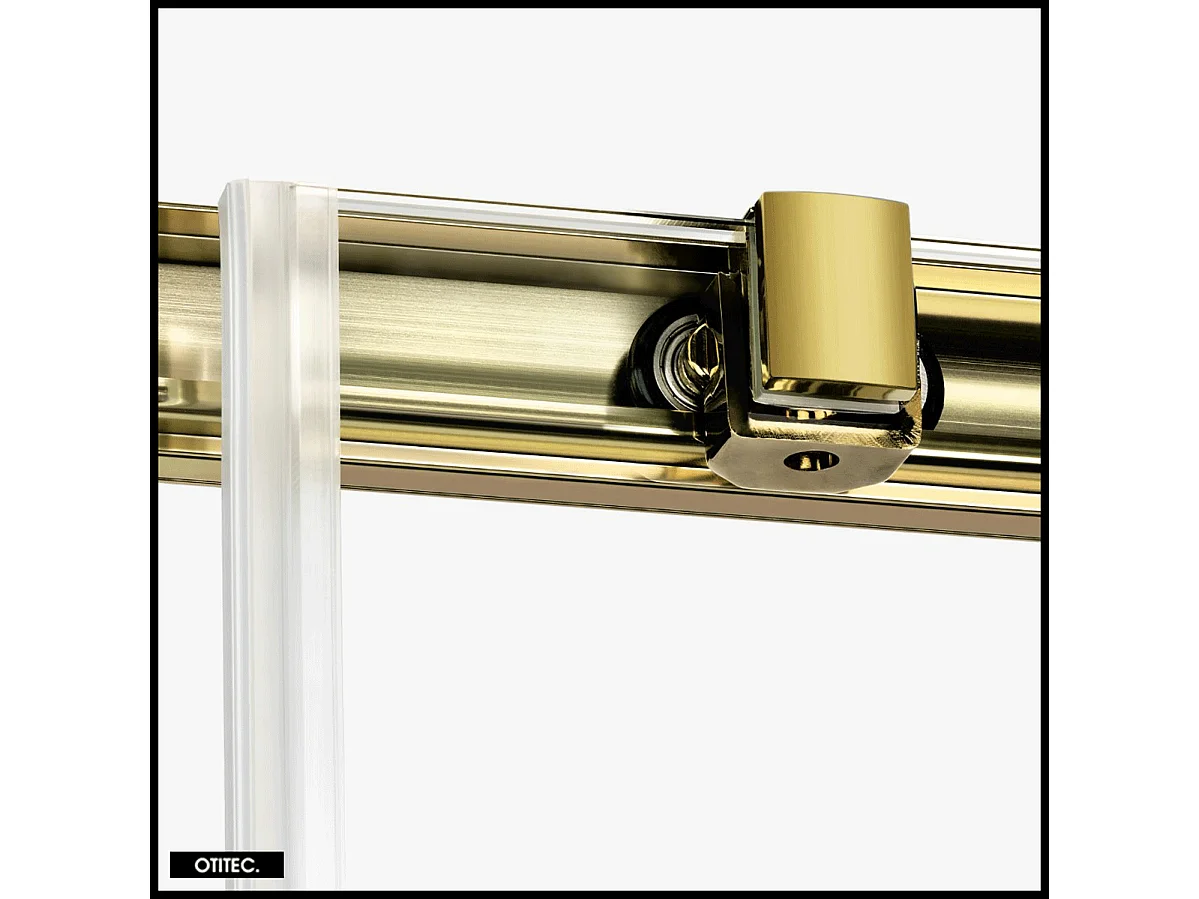 Porte de Douche avec Paroi Latérale - 140 x 90 x 200 - OR BROSSÉ - PRIME - DROITE