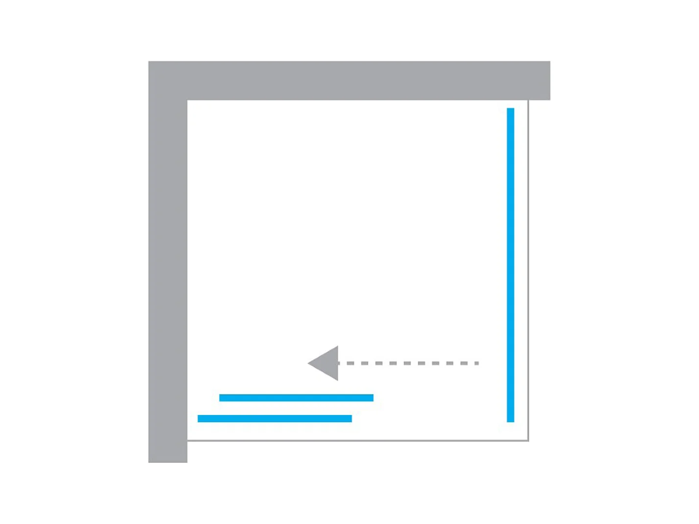 Porte de Douche avec Paroi Latérale (ouverture depuis l'angle) - 160 x 80 x 200 - BLANC MAT - PRIME - DROITE