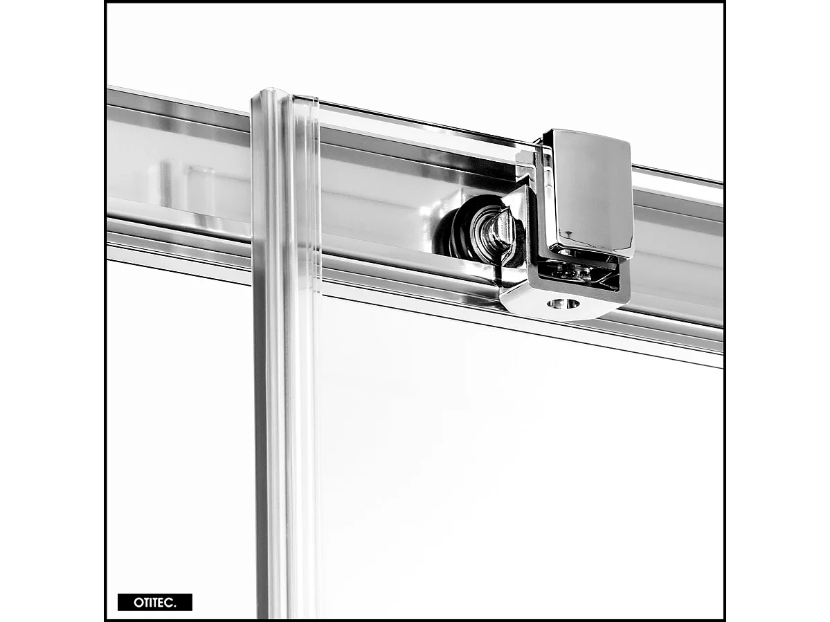 Porte de Douche Coulissante avec Paroi Latérale - 100 x 90 x 200 - CHROME - PRIME