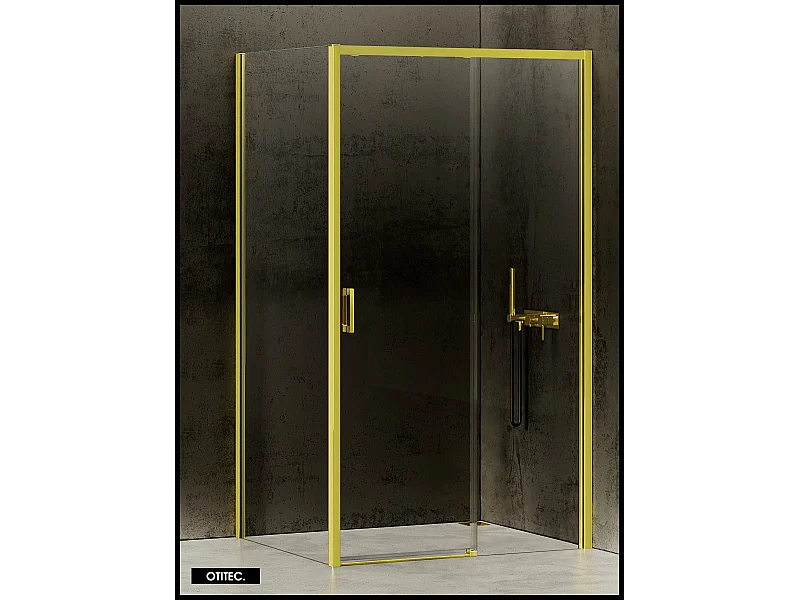 Porte de Douche avec Paroi Latérale (ouverture depuis l'angle) - 110 x 70 x 200 - OR LÉGER - PRIME - DROITE