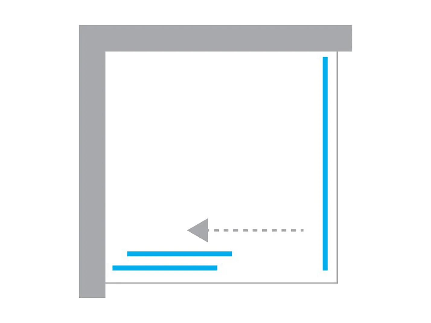 Porte de Douche avec Paroi Latérale (ouverture depuis l'angle) - 110 x 70 x 200 - OR LÉGER - PRIME - DROITE