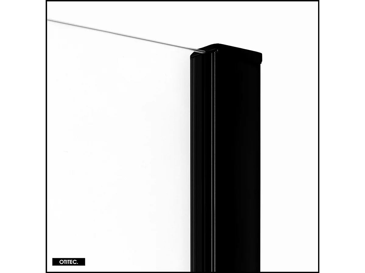 Porte de Douche avec Paroi Latérale - 150 x 70 x 200 - NOIR MAT - PRIME - GAUCHE