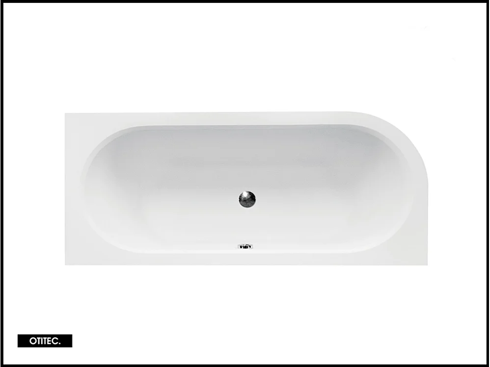 Baignoire Asymétrique sans Tablier - 160 x 75 cm - AVITA SANS TABLIER - DROITE - 1 REPOSE-TÊTE OFFERT