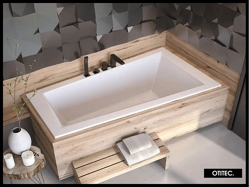 Baignoire Asymétrique sans Tablier - 160 x 90 cm - INTIMA SANS TABLIER - DROITE - avec Repose tête OFFERT