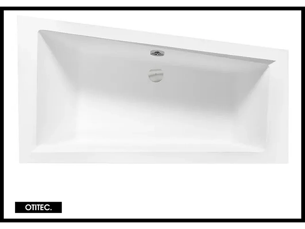 Baignoire Asymétrique sans Tablier - 160 x 90 cm - INTIMA SANS TABLIER - DROITE - avec Repose tête OFFERT