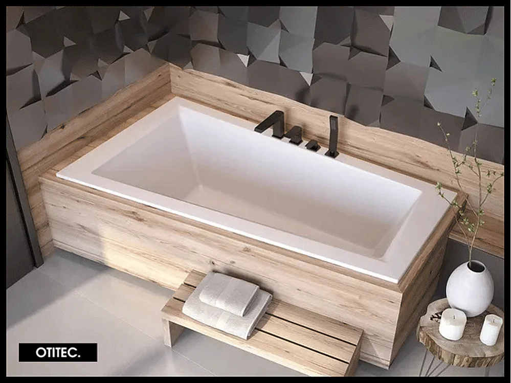 Baignoire Asymétrique sans Tablier - 150 x 85 cm - INTIMA SANS TABLIER - GAUCHE - avec Repose tête OFFERT