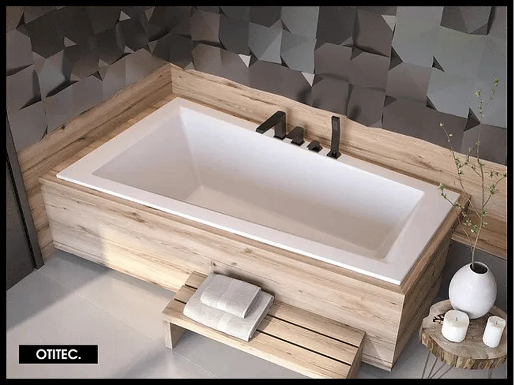 Baignoire Asymétrique sans Tablier - 150 x 85 cm - INTIMA SANS TABLIER - GAUCHE - avec Repose tête OFFERT