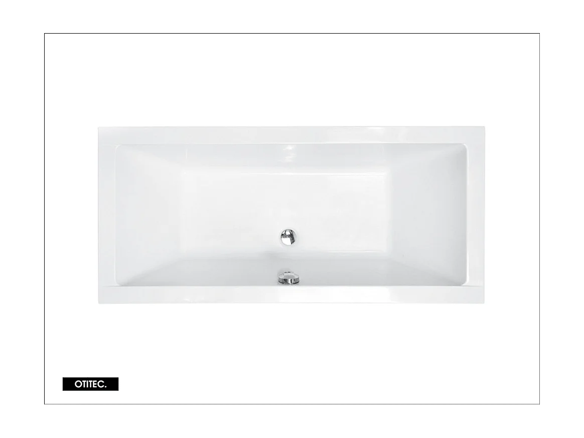 Baignoire Droite sans Tablier - 180 x 80 cm - QUADRO SANS TABLIER - REPOSE-TÊTE OFFERT