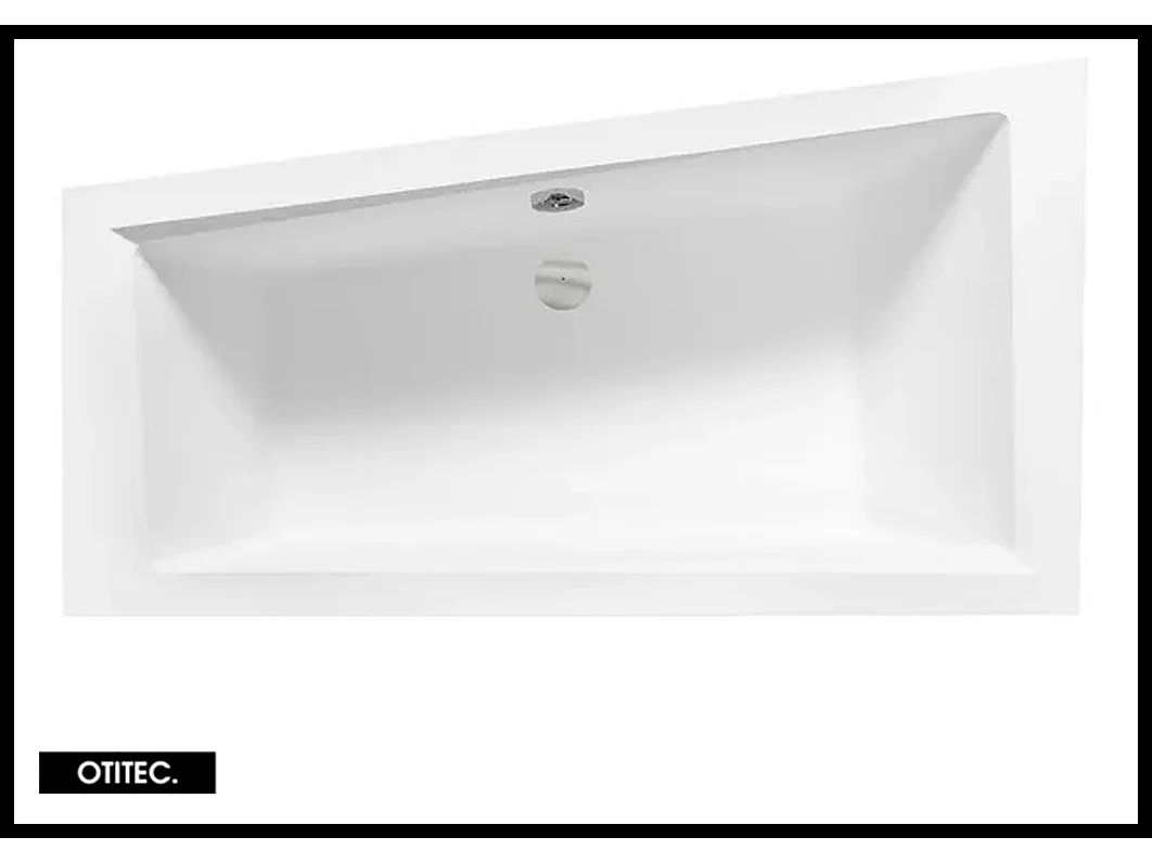 Baignoire Asymétrique sans Tablier - 160 x 90 cm - INTIMA SANS TABLIER - GAUCHE - avec Repose tête OFFERT