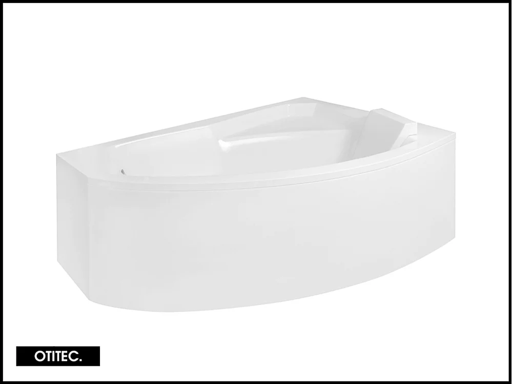 Baignoire Asymétrique avec Tablier - 170 x 110 cm - ARELA - DROITE - avec Repose Tête OFFERT