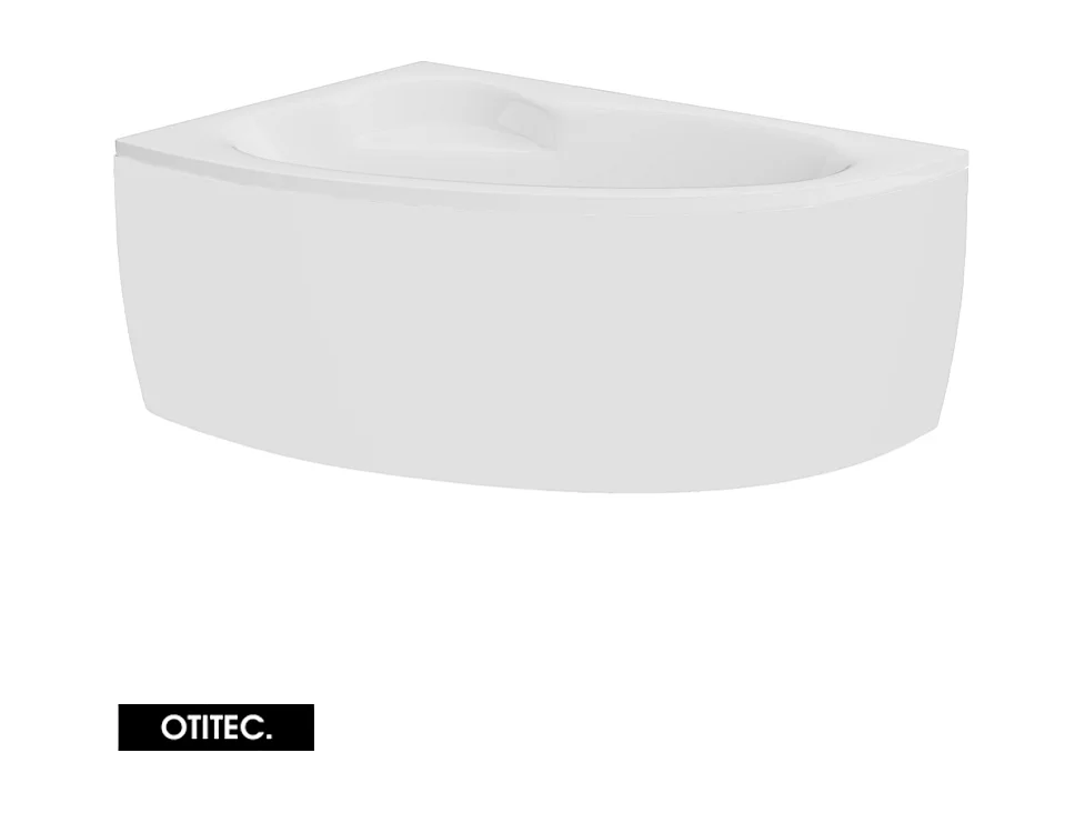 Baignoire asymétrique - 150 x 100 cm - GAUCHE - NATALIA - Tablier Blanc - avec SIPHON CHROMÉ OFFERT