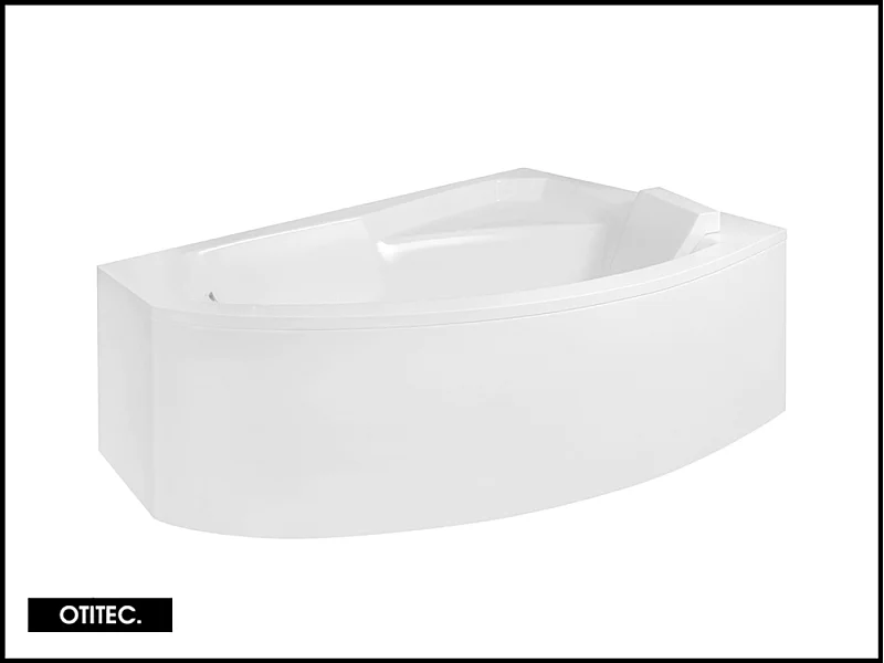 Baignoire Asymétrique avec Tablier - 150 x 95 cm - ARELA - DROITE - avec Repose Tête OFFERT