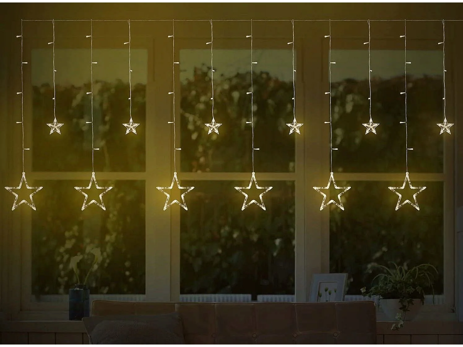 RIDEAU LUMINEUX + TÉLÉCOMMANDE LED CD001-138 LIGHT GOLD