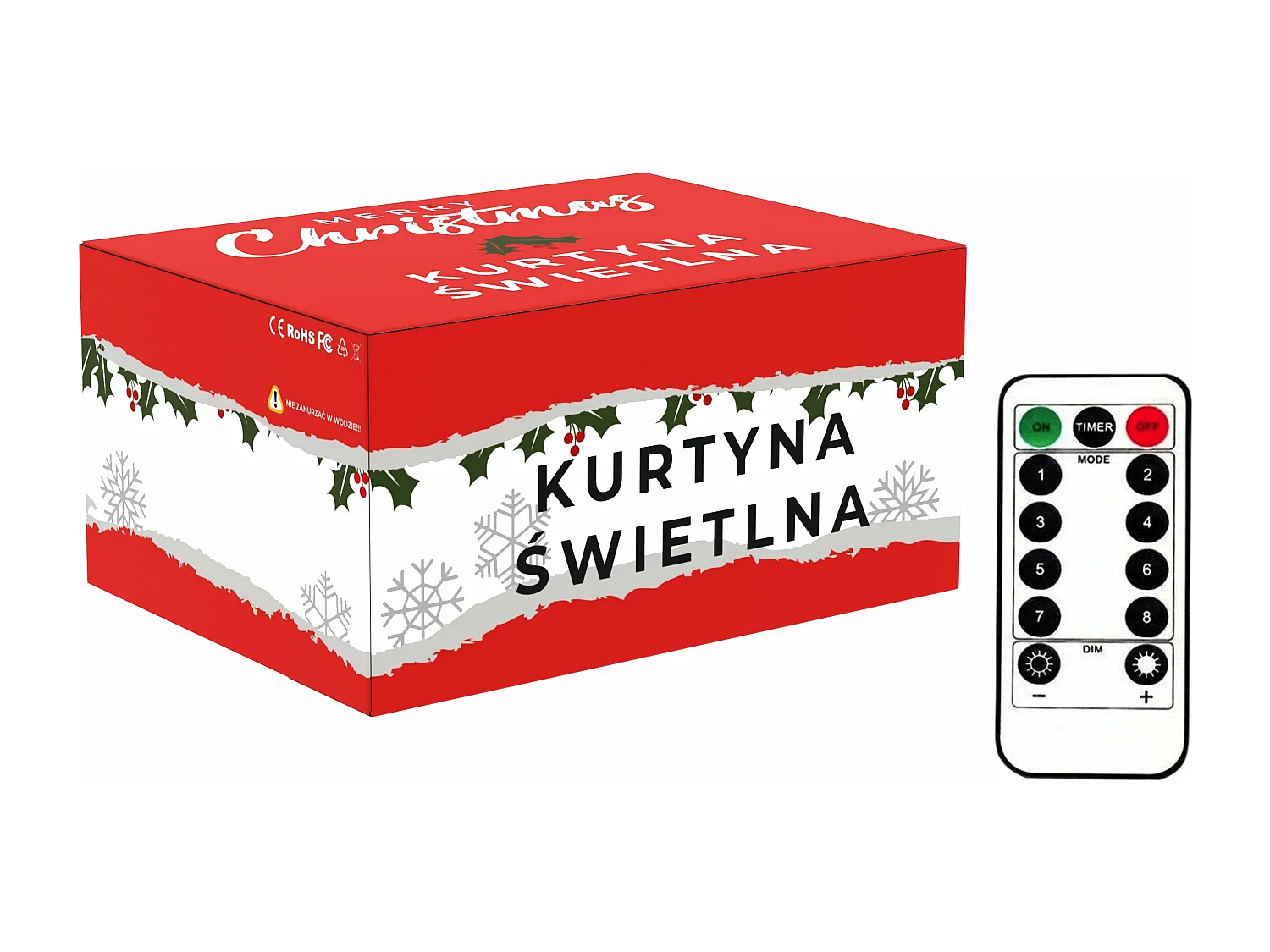 RIDEAU LUMINEUX + TÉLÉCOMMANDE LED CD001-138 LIGHT GOLD