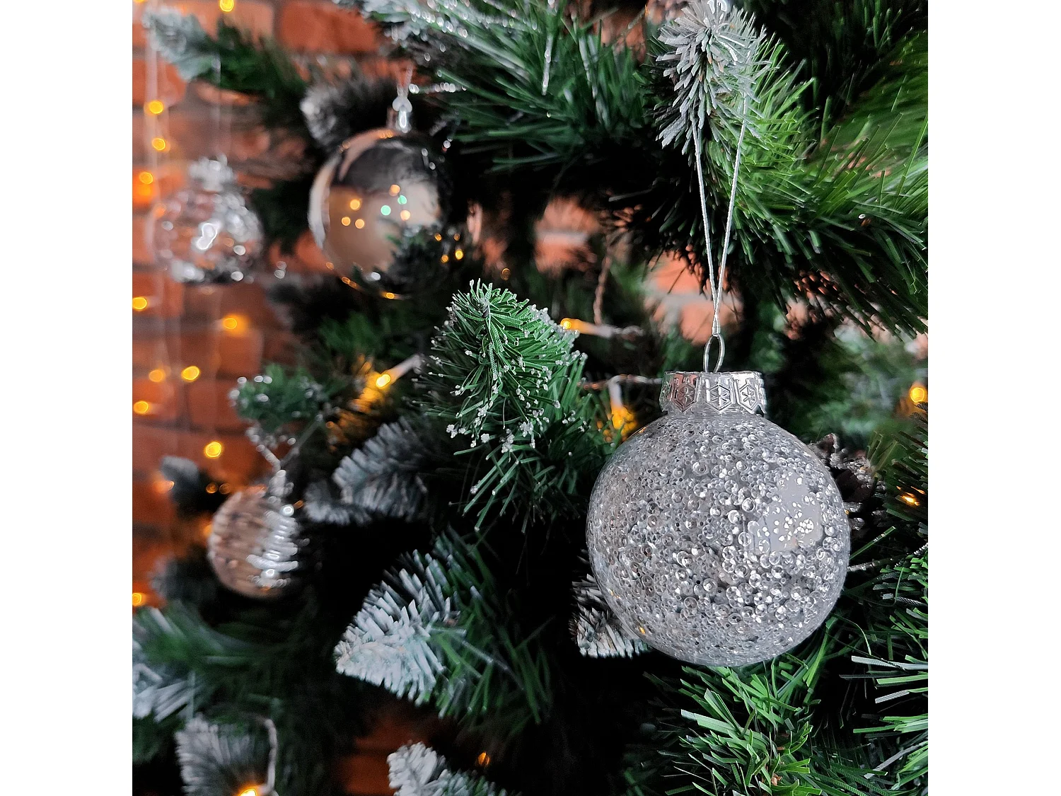 BOULES DE NOËL SYSD1688-064 30 PCS GRIS