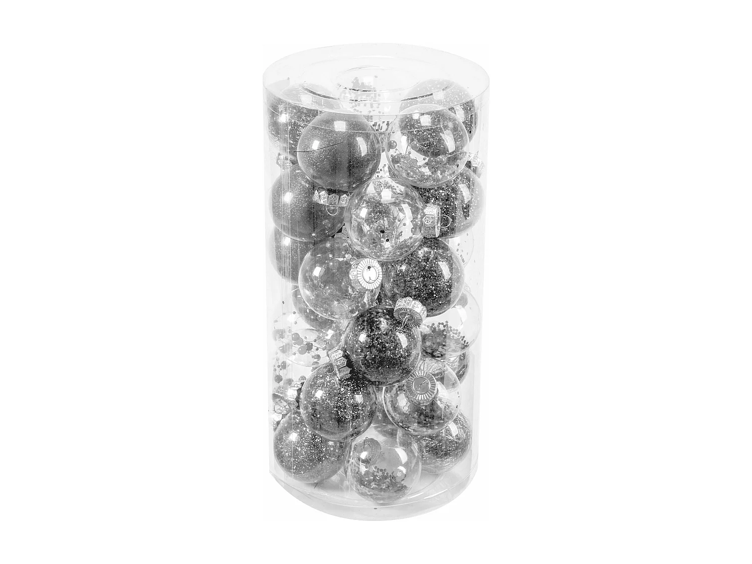 BOULES DE NOËL SYSD1688-064 30 PCS GRIS