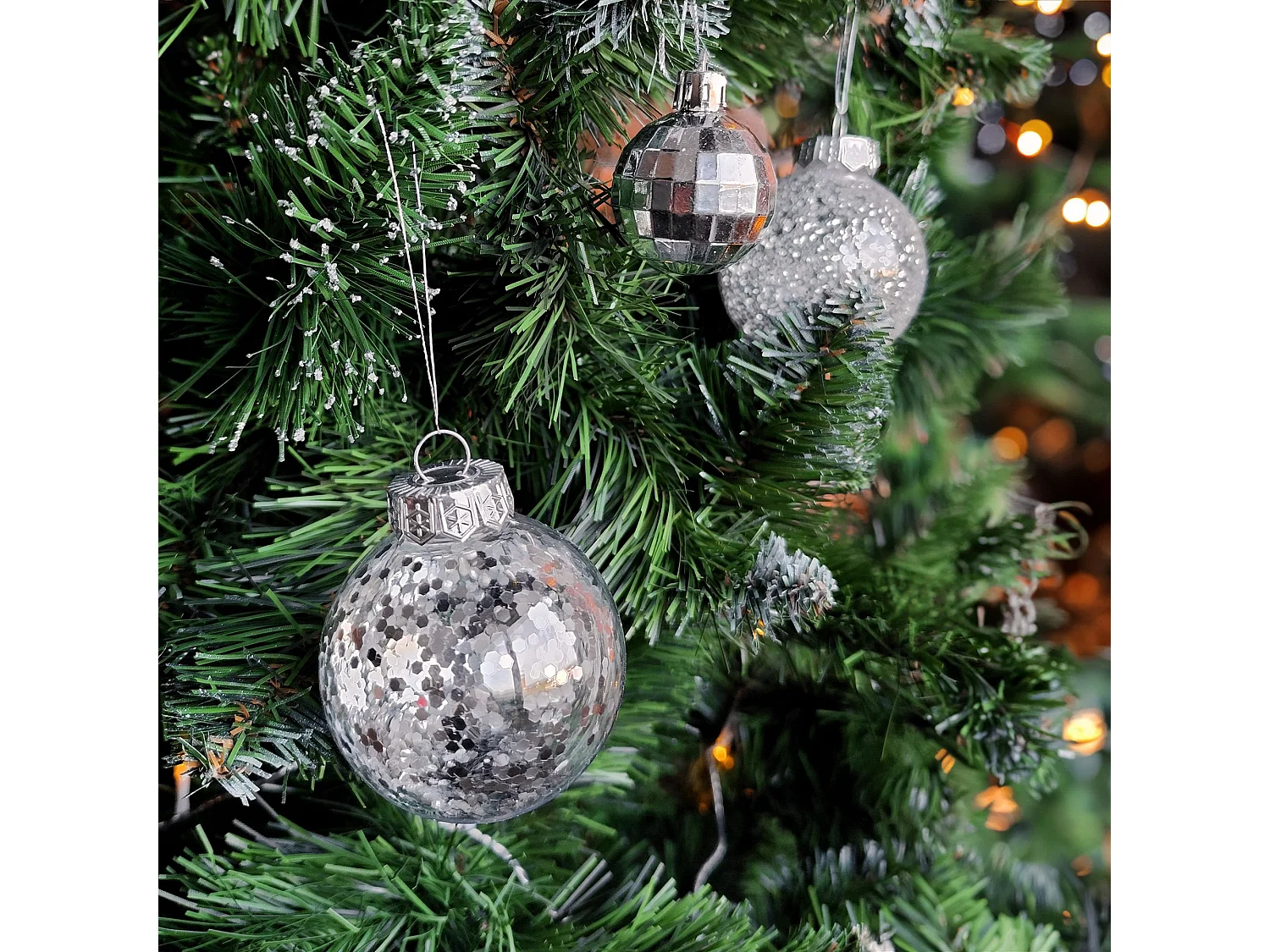 BOULES DE NOËL SYSD1688-064 30 PCS GRIS