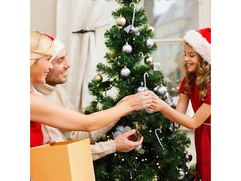 BOULES DE NOËL SYSD1688-064 30 PCS GRIS