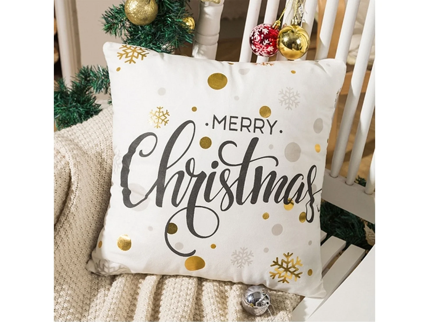HOUSSE DE COUSSIN DE NOËL BC05 45X45 WHITE