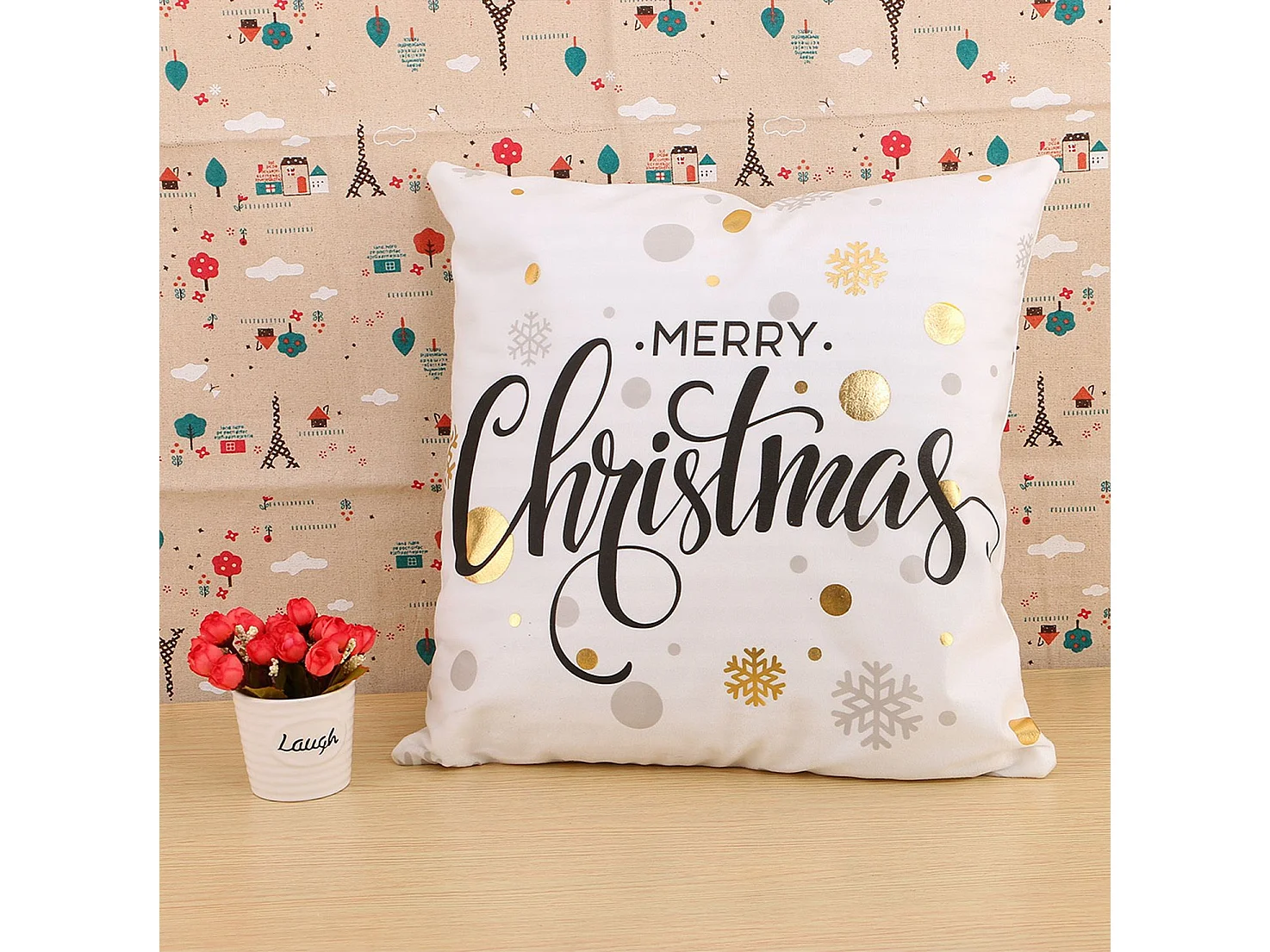 HOUSSE DE COUSSIN DE NOËL BC05 45X45 WHITE