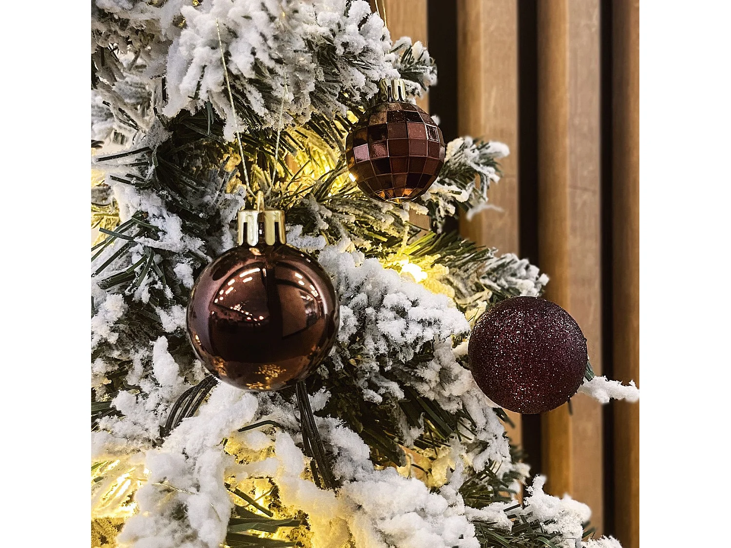 BOULES DE NOËL SYSD1688-038 34PCS BRUN MARRON