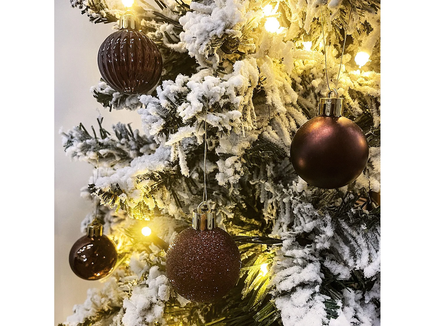 BOULES DE NOËL SYSD1688-038 34PCS BRUN MARRON