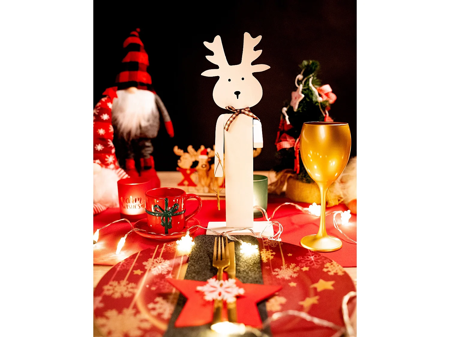 RENNE DE NOËL BLANC 301036 35CM