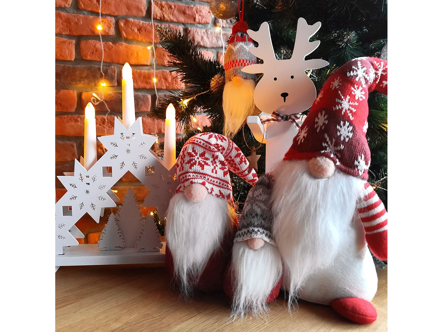 RENNE DE NOËL BLANC 301036 35CM