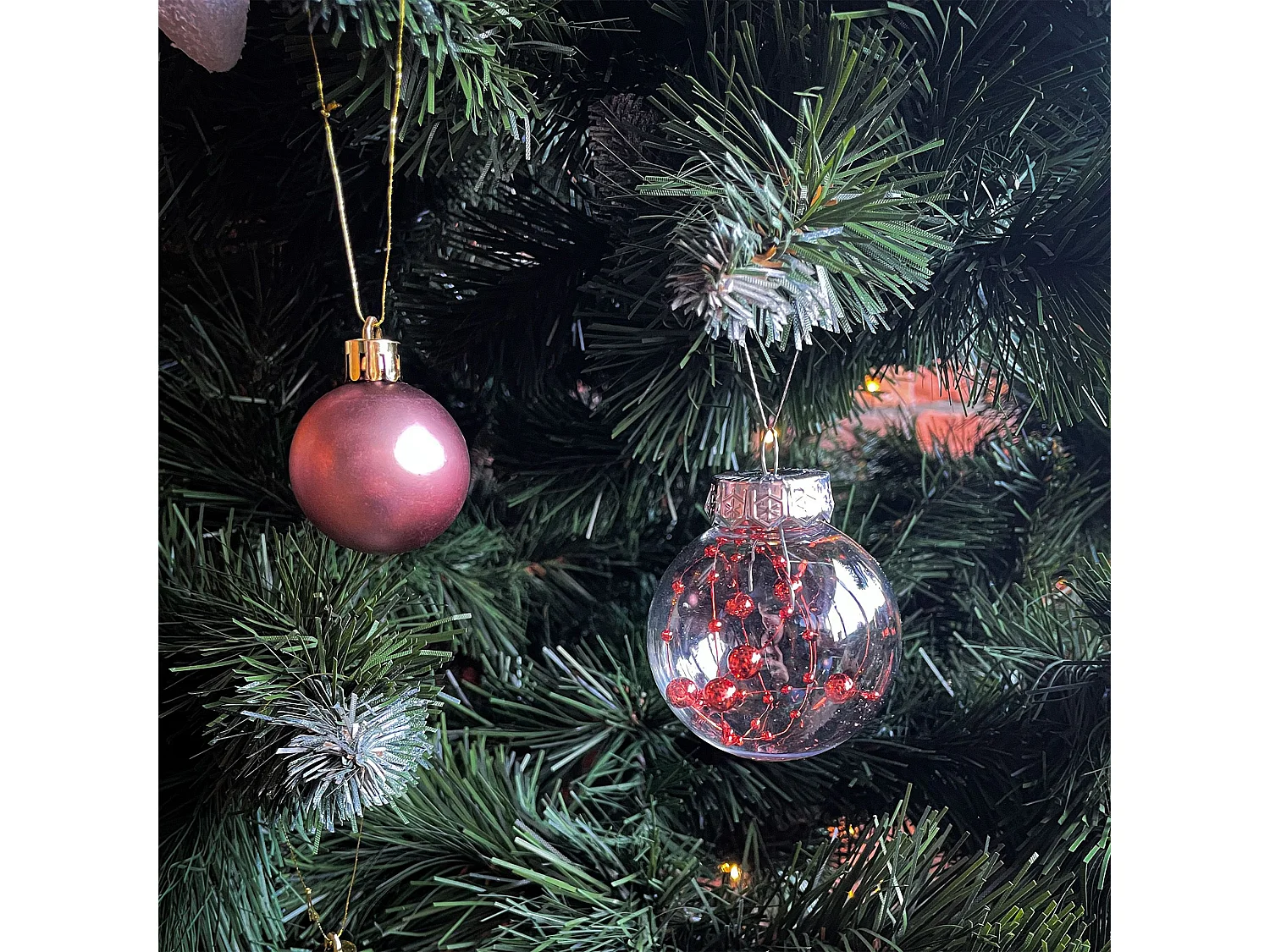 BOULES DE NOËL SYSD1688-088 24 PCS ROSE